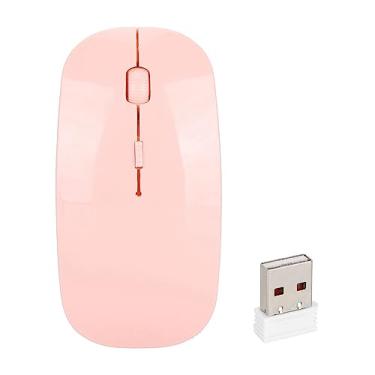 Imagem de Mouse Sem Fio, Mouse Sem Fio 2.4G Smart Slim Mouse Recarregável De Alta DPI Mouse De Economia De Energia Com Receptor USB Para Tablet De Computador Portátil De Escritório(Rosa)