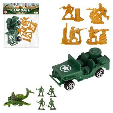 Imagem de Soldadinho boneco plástico soldado brinquedo militar avião camuflado v