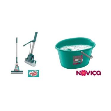 Imagem de Mop Limpeza Geral Flash Limp + Balde Noviça 10L