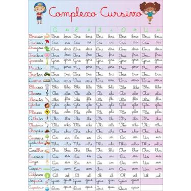 Imagem de Banner Educativo Complexo Cursivo Crianças Cute - Fabrika de Festa