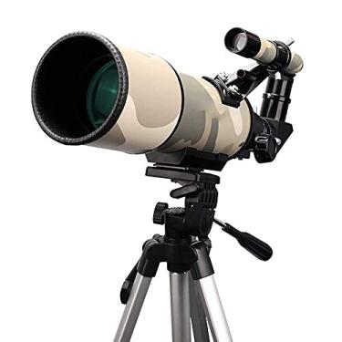 Imagem de pcagfaajmh Telescópio para crianças, astronomia, viagem, telescópio para iniciantes, telescópio refrator astronômico com tripé de altura ajustável e suporte para smartphone para observar a lua e o