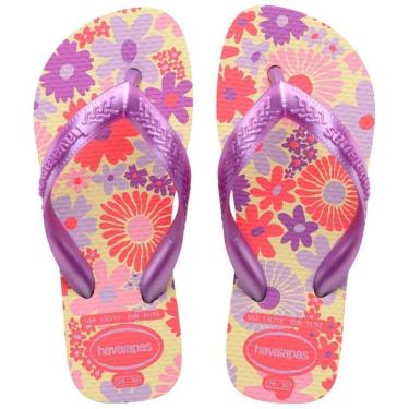 Imagem de Chinelo Dedo Infantil Menina Casual Dia a Dia Passeio Praia Conforto Havaianas Kids Flores-Feminino