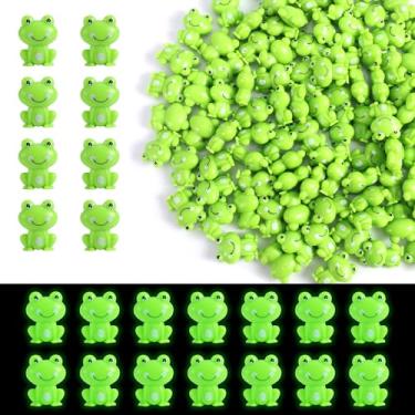 Imagem de 200 peças de mini sapo decoração de jardim, estatuetas de plástico minúsculos sapos verdes miniaturas decoração de casa brinquedos para casa de bonecas, paisagens de fadas, ornamento, recompensa