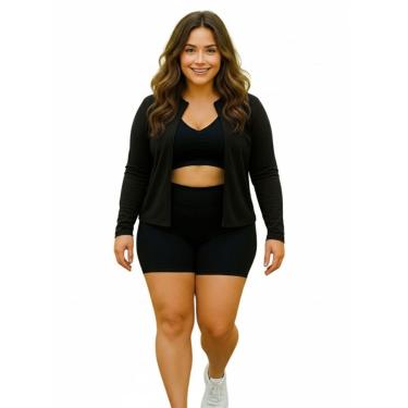 Imagem de Casaco Camisa Sem Zíper Proteção UV FPU50 Feminino Plus Size-Feminino