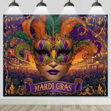 Imagem de BlissYard Decoração de carnaval para festa noturna de carnaval 2,4 x 1,8 m máscara de fundo para foto de fundo para festa de carnaval para fotografia de cabine de fotos de festival de carnaval