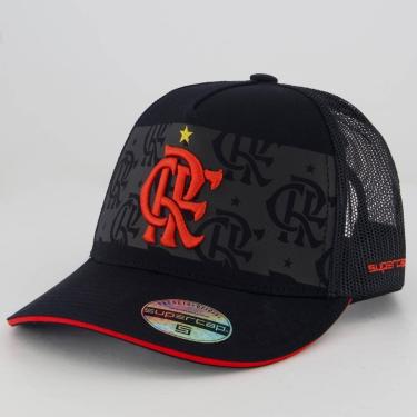 Imagem de Boné Flamengo Trucker Preto e Vermelho-Unissex