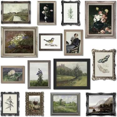 Imagem de LANCHI95 15 peças de decoração de arte de parede vintage (sem moldura) – Impressões de arte de galeria Moody, pôsteres vintage ecléticos do país francês para quarto, sala de estar, escritório