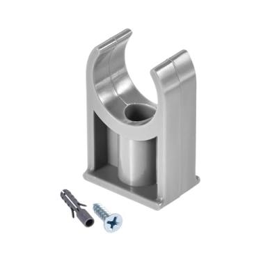 Imagem de Boxonly Grampos para tubos de PVC de 20 mm para bandejas de TV OD de 20 mm/0,79" Suporte de cabide de mangueira para tubo Pex W parafusos de montagem cinza 20 peças