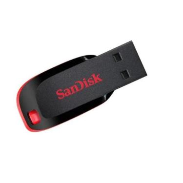 Imagem de Pendrive Sandisk Cruzer Blade 16Gb 2.0 Preto/Vermelho