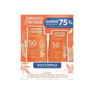 Imagem de Kit Protetor Solar Corporal Fps50 Cenoura E Bronze 310G