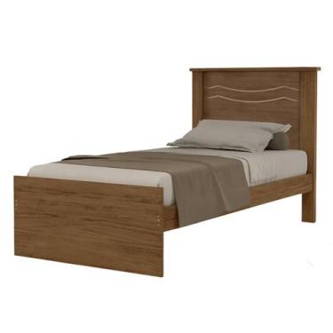 Imagem de Cama de Solteiro Moderna em MDF Hungria - Incabrás, CEDRO/OFF WHITE