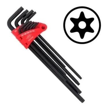 Imagem de Jogo De Chave Torx Torque Cromo Vanadio Extra Longa 9 Peças
