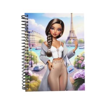 Imagem de Caderno Universitário Capa Dura Decorado Linha Paris, Espiral, com Bolsa Interna, Cartela de Adesivos e Divisórias (CAPA 2, 20 MATÉRIAS (400 FLS))