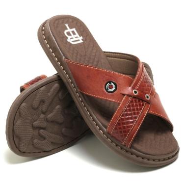 Imagem de Sandália Antistress Chinelo Masculino Ortopédico Couro-Masculino