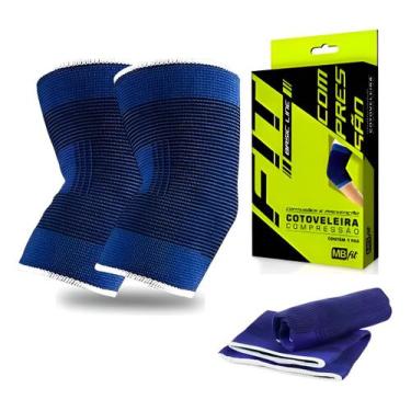 Imagem de Par Cotoveleira Elástica Compressão Fit Alívio Dor Tendinite - MBFit