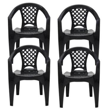 Imagem de Kit 4 Cadeiras Tramontina Iguape com Braços em Polipropileno Empilháve