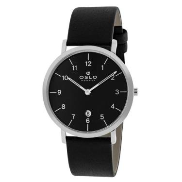 Imagem de Relógio Masculino Oslo Couro Slim Safira OMBSCS9U0001