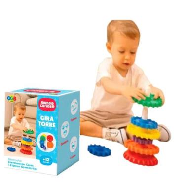 Imagem de Brinquedo Educativo Torre Gira Gira Com Engrenagens - GGB BRINQUEDOS