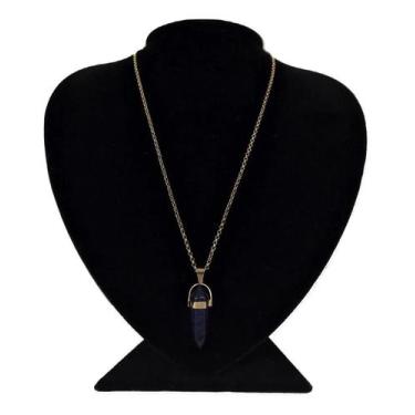 Imagem de Colar Em Prata + Ouro Elo Português 45Cm Pedra ul Coroada - Ponte Vecc