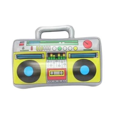 Imagem de Rádio Boombox Inflável Com Tema Hip Hop Dos Anos 80 E 90 Com Microfone