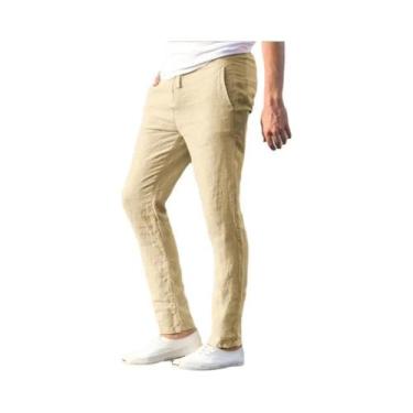 Imagem de Calças Jogger Masculinas De Algodão E Linho Respiráveis, Estilo Street