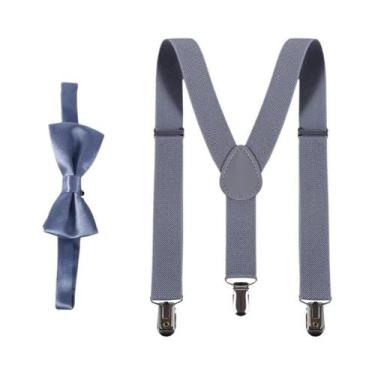 Imagem de Conjunto De Suspensórios Ajustáveis E Gravata Borboleta Para Crianças,