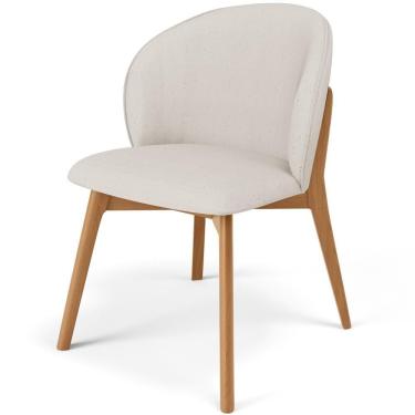 Imagem de Cadeira De Jantar E Estar Living Estofada Mia L02 Linho Cru