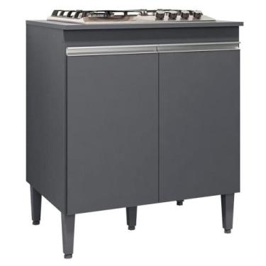 Imagem de Balcao Com Tampo Cooktop 79 Cm 2 Portas Andreia Cinza Reajl Cinza - RE