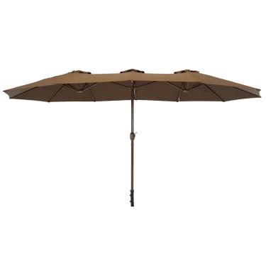 Imagem de Ombrellone Retangular Oversize 4,50m x 2,65m Marrom Bel Alumínio Central Manivela FPS 60 Quiosque
