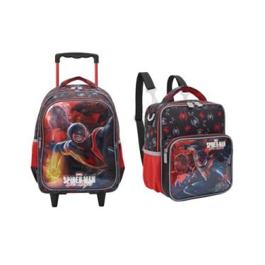 Imagem de Kit Mochila com Rodas 14 Lancheira Spider-Man Y - Xeryus