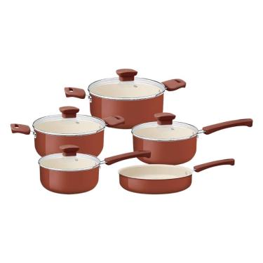 Imagem de Jogo de Panelas Tramontina Veronese Alumínio e Cerâmica Argila 5 Peças