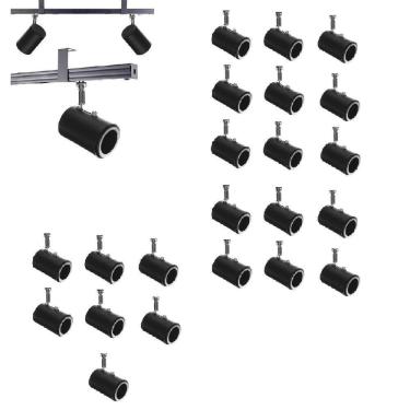 Imagem de Kit 22 Spot Trilho Perfilado Eletro calha Par20 Bulbo OL8