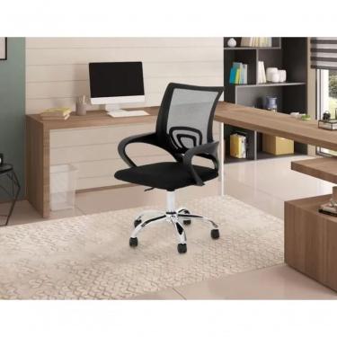 Imagem de Cadeira Escritório Basic Diretor Preta Base Giratória Cromada Altura Ajustável