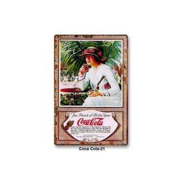 Imagem de Pôster de metal Coca Cola Vintage Iron 20x30cm para decoração de casa