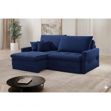 Imagem de Sofá Cristal Retrátil E Reclinável Caixa Zero 200m - Azul