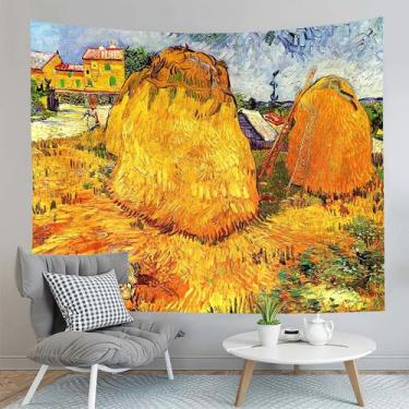 Imagem de Tapeçaria: Campo de trigo, pintura a óleo, 280x150cm, fibra de poliést