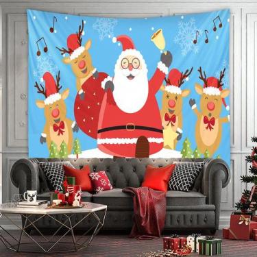 Imagem de Tapeçaria, árvore de Natal, parede de Papai Noel, 150x130cm, microteci