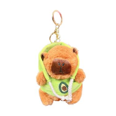 Imagem de Chaveiro de pelúcia Capivara com capuz verde para uso diário