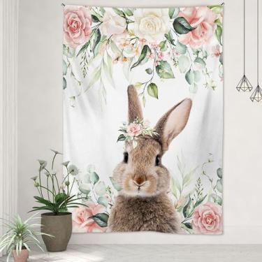 Imagem de Microtecido de parede para tapeçaria de coelho de Páscoa 150x130cm - y