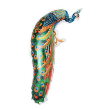 Imagem de Balão Mylar em forma de pavão para decoração de festa de aniversário -