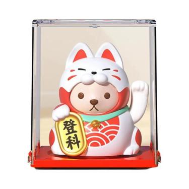 Imagem de Figurinha De Gato Da Sorte Solar Kawaii Com Caixa Transparente Para Pa