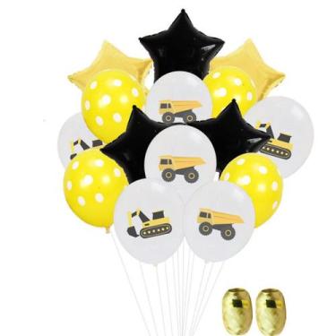 Imagem de Kit de balões de festa Mylar Star Balloons 17 unidades com bola de lát