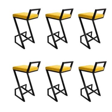 Imagem de KIT 6 Banquetas Para Cozinha Alta Helena Z Para Area Laser Gourmet Chu