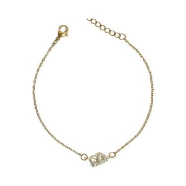 Imagem de Pulseira Feminina Banhada a Ouro Com Iniciais, Joia De Aço Inoxidável 