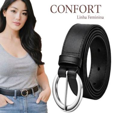 Imagem de Cinto Casual Feminino Couro Preto Conforto Estilo - GRANADO ACESSÓRIOS