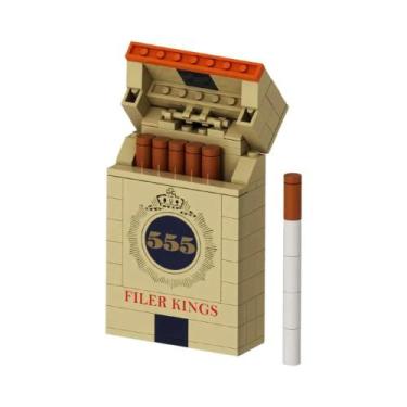 Imagem de Caixa De Cigarros Vermelha, Amarela E Verde, Blocos De Montar Criativo