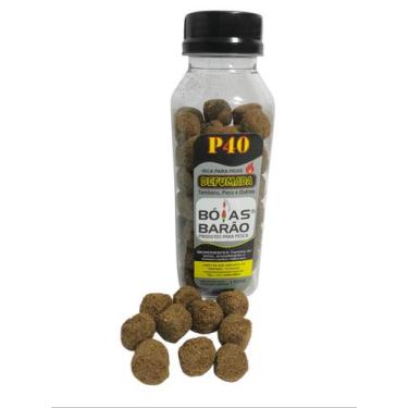 Imagem de Isca Para Peixe Ração P40 Defumada Banana Goiaba Bacon Boias Barao Tam