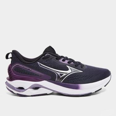 Imagem de Tênis Mizuno Wave Dynasty 8 Feminino, Preto, Roxo, 35