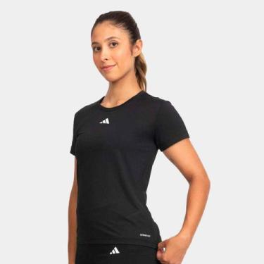 Imagem de Camiseta Adidas Casual 3S Feminina, Preto, M