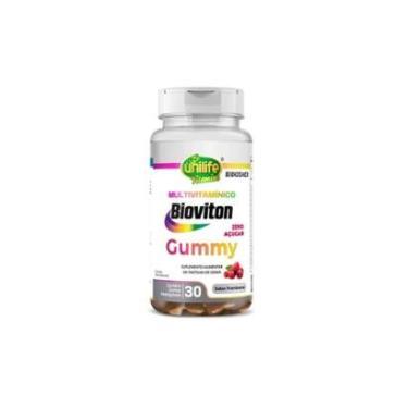 Imagem de Multivitamínico Gummy Unilife Bioviton 30 Gomas De Framboesa-Unissex